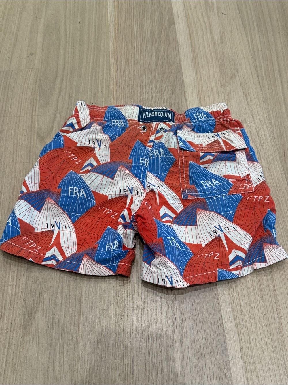 Vilebrequin Red, Blue & White Nautical Sail Swim Shorts